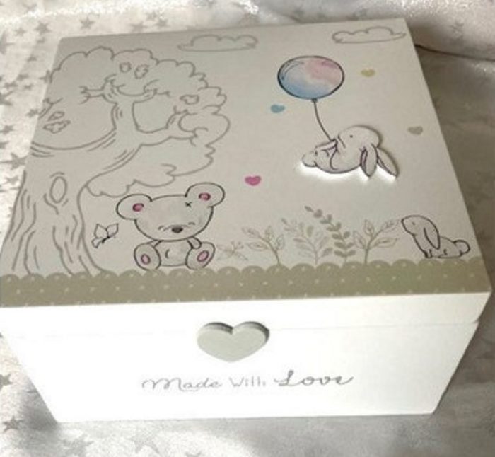 Wooden Keepsake Baby Box Gift Set